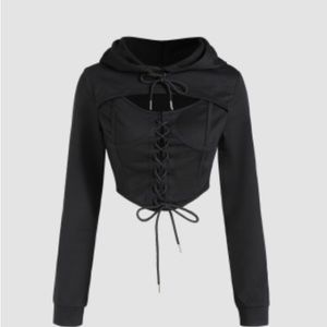 Cider Lace Up hoodie black 🖤